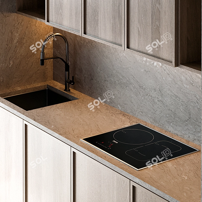 Modern Kitchen Set with High-End Appliances 3D model image 4