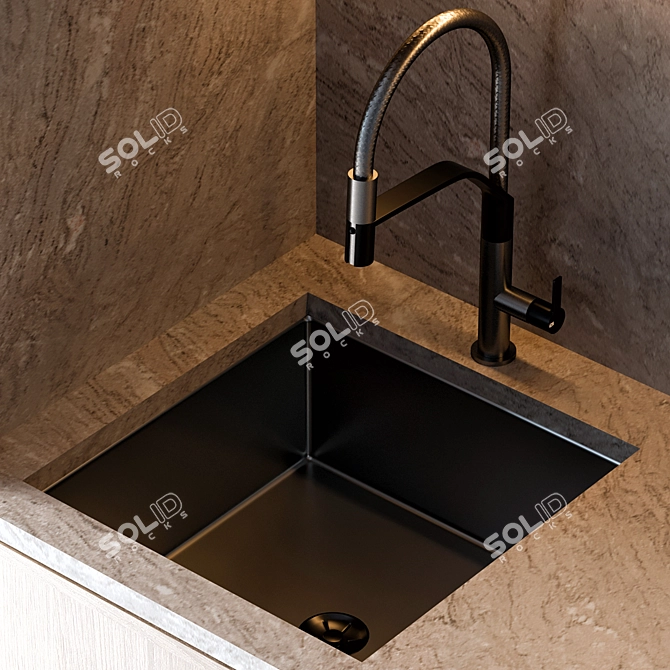 Modern Kitchen Set with High-End Appliances 3D model image 5