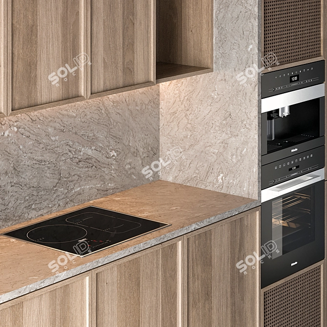 Modern Kitchen Set with High-End Appliances 3D model image 6