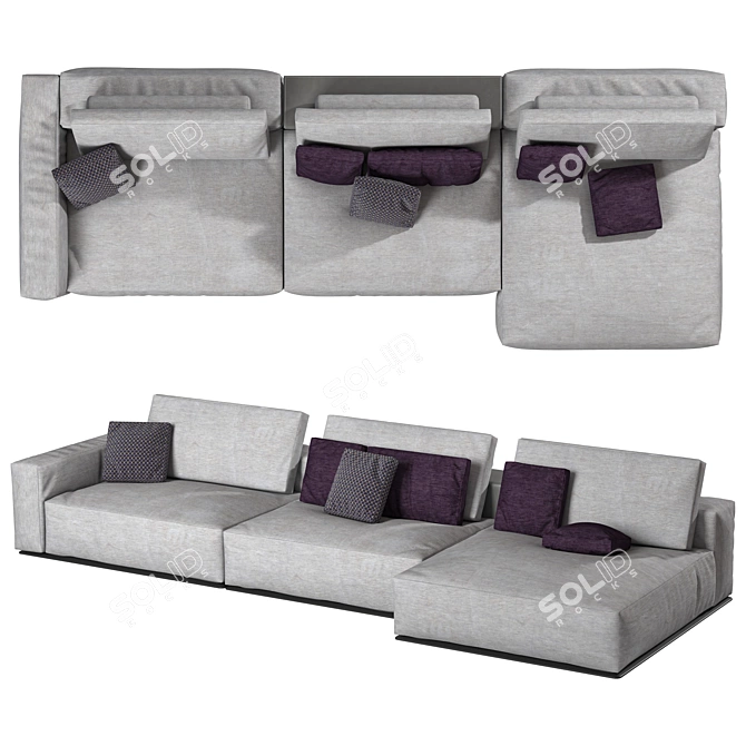 Modern Westside Sofa by Poliform 3D model image 2