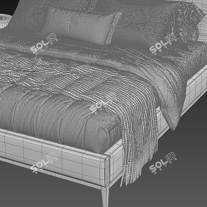 RH Italia Panel Fabric Bed 3D model image 13