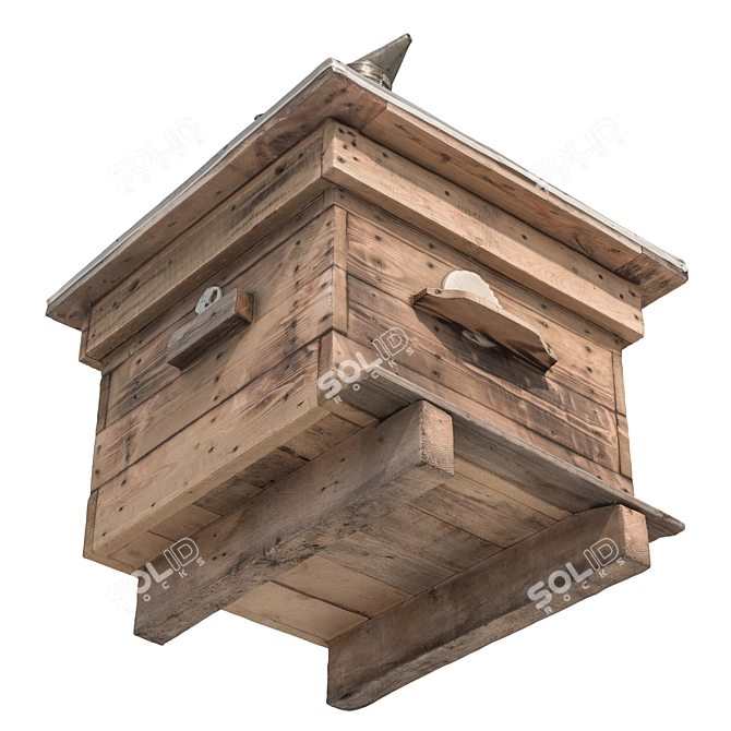 Wooden Beehive Set 3D Model 3D model image 6