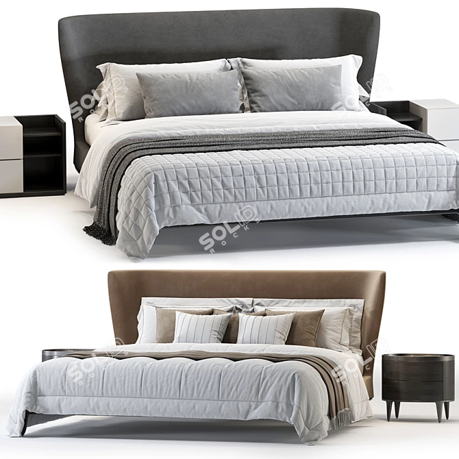 Luxury Poliform GENTLEMAN Bed 3D model image 2