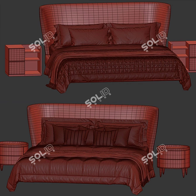 Luxury Poliform GENTLEMAN Bed 3D model image 5