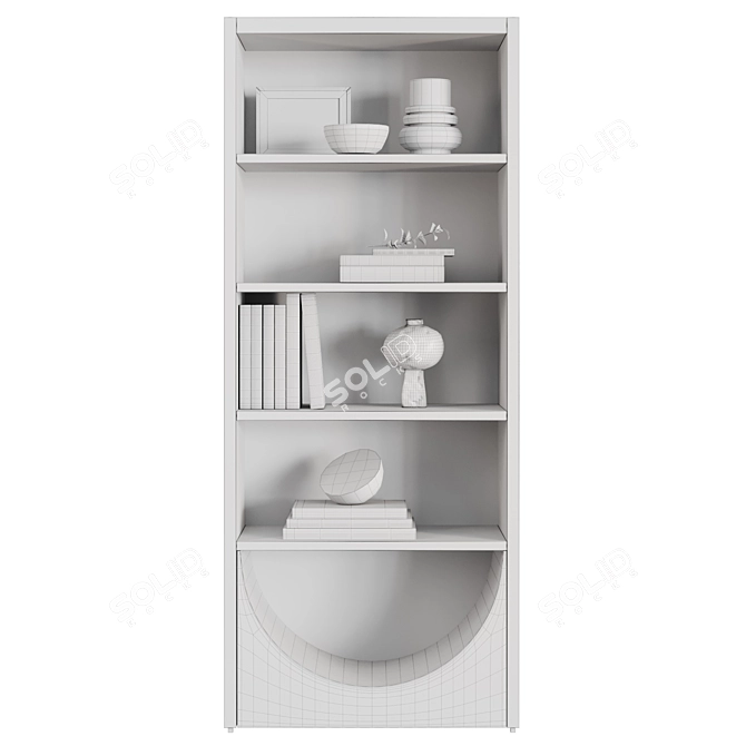 Modern Steel Helms Bookcase 3D model image 4