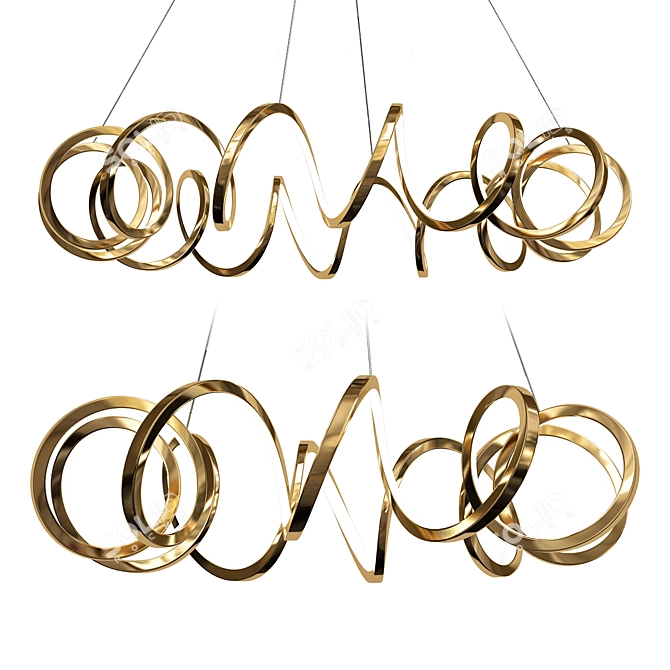 Modern Spiral LED Chandelier MARCELA 3D model image 1