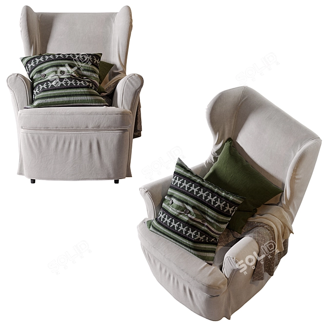 Modern Twist: IKEA Strandmon Chair 3D model image 4