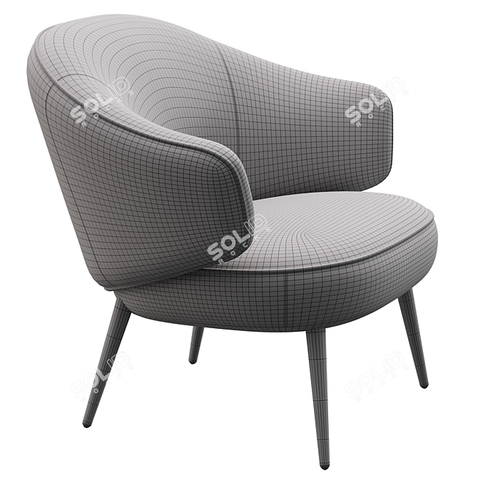 Charlotte Modern Lounge Chair Elegance 3D model image 5
