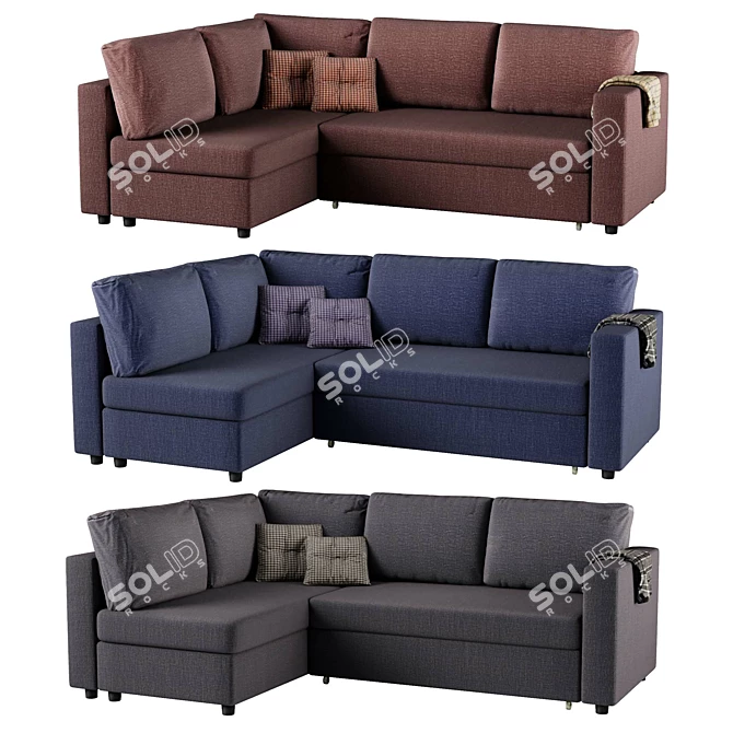 Современный угловой диван-кровать Mansberg 3D model image 1