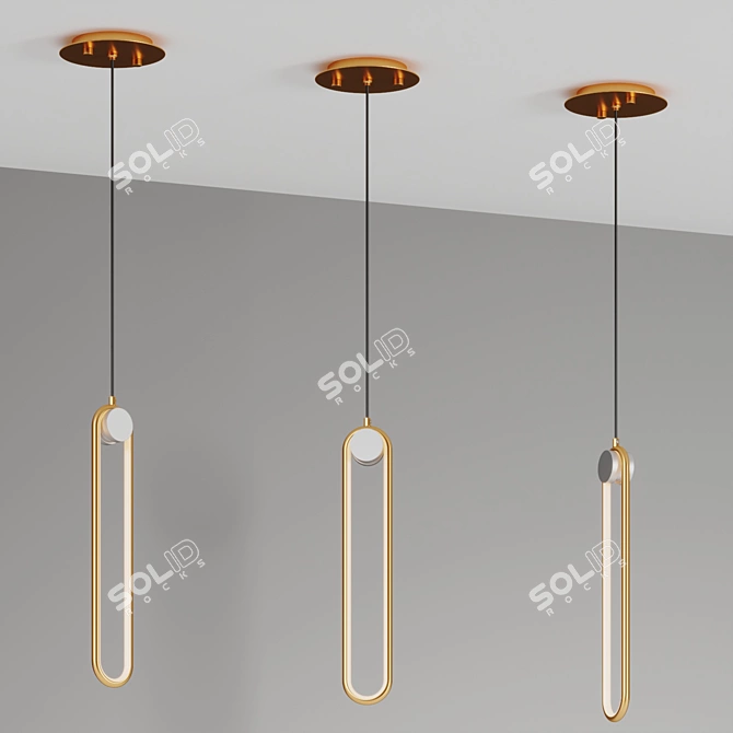 OROA Mavey Pendant: Golden Elegance 3D model image 2