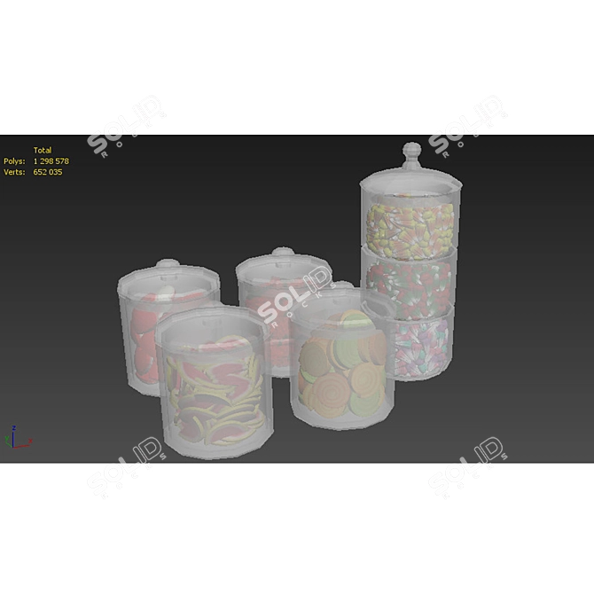 Sweet Treats Glass Jar Collection 3D model image 6