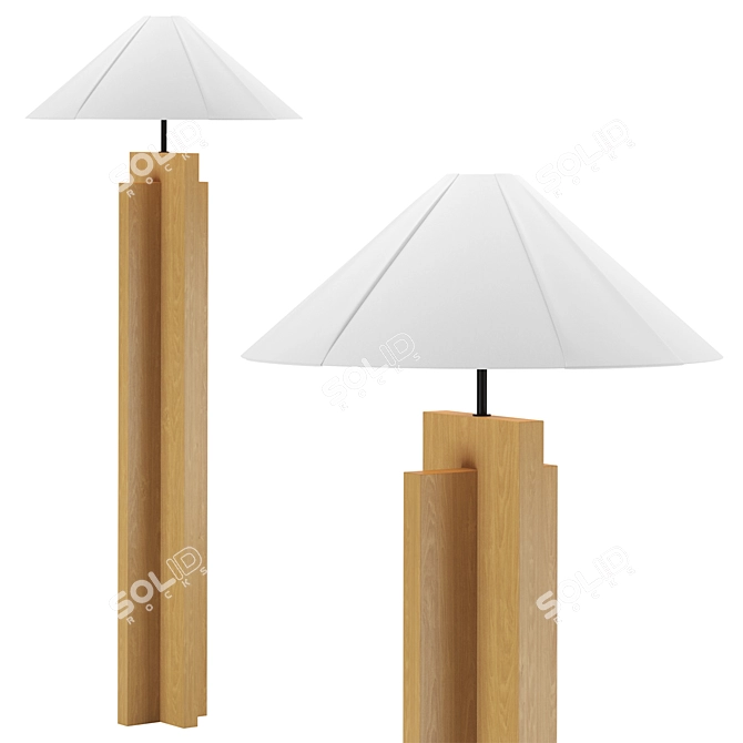 Solido Oak Floor Lamp White 3D model image 1