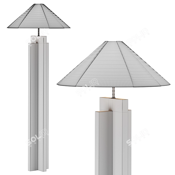 Solido Oak Floor Lamp White 3D model image 3