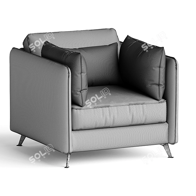 Sleek Sofia Armchair in Tectonic Fabric 3D model image 3
