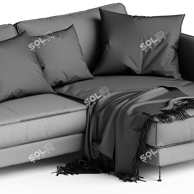 Modern Sofia Corner Sofa Fabric 3D model image 3