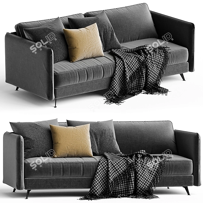 Stylish Sofia 3/4-Seater Sofa 3D model image 1