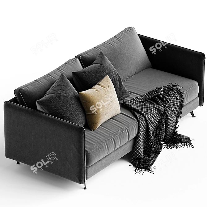 Stylish Sofia 3/4-Seater Sofa 3D model image 2