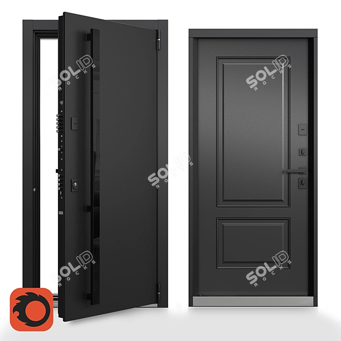 Premium Frost-Resistant Outdoor Door 3D model image 1