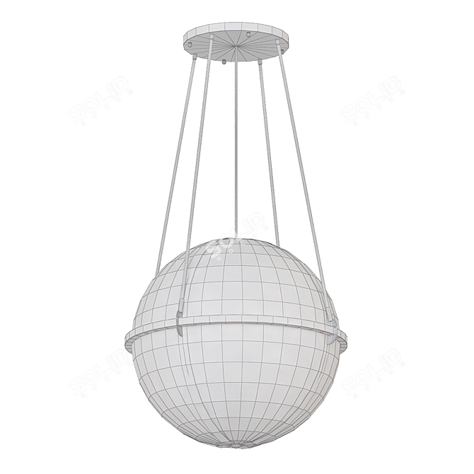 Glossy Cylindrical Pendant Light 3D model image 2