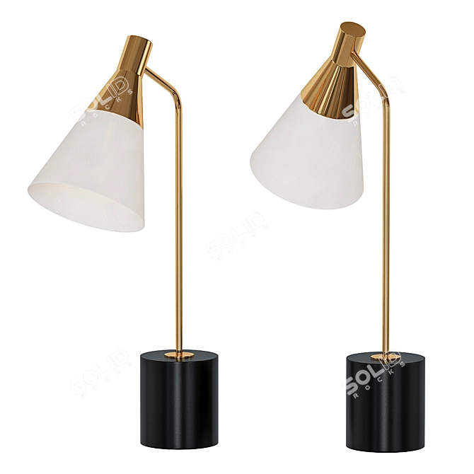 Elegant Glass Table Lamp 3D model image 1