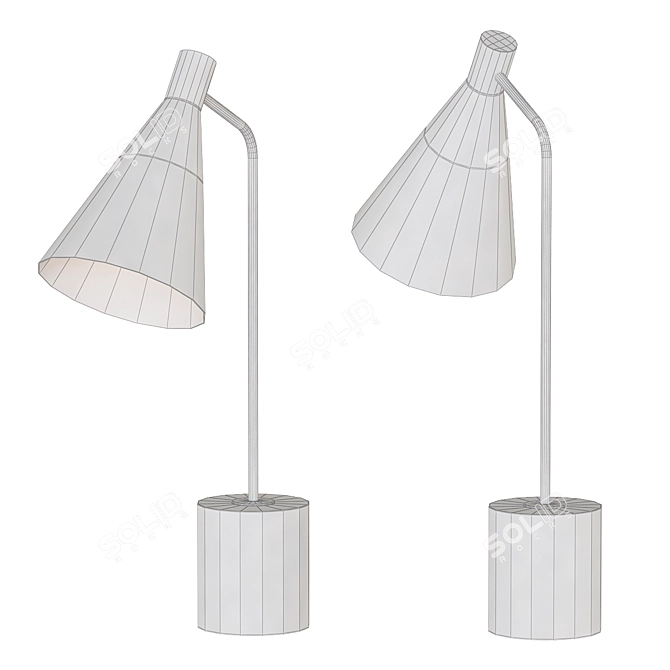 Elegant Glass Table Lamp 3D model image 2