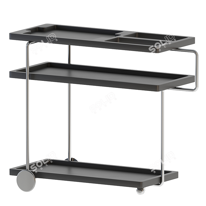 Sleek Serving Cart With Luxury Touch 3D model image 1