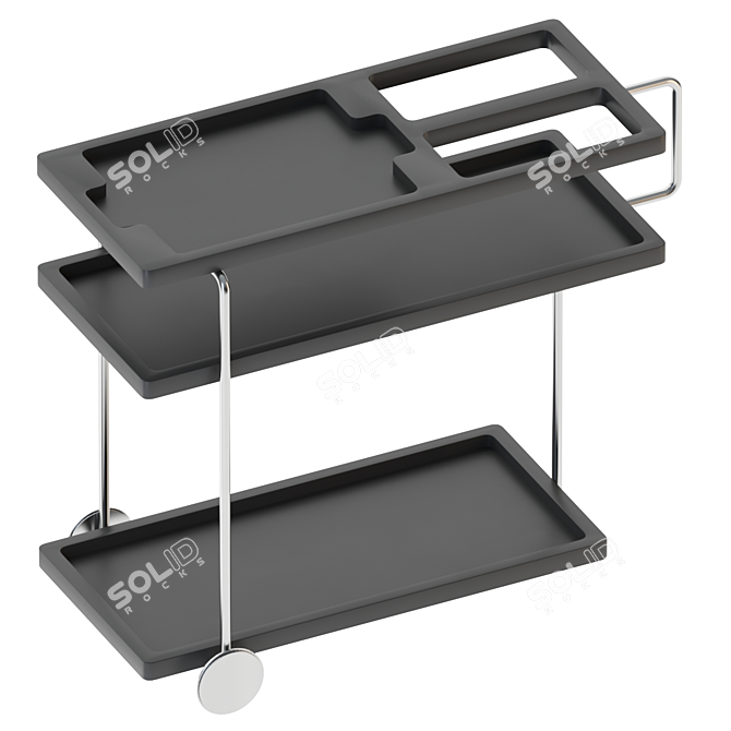 Sleek Serving Cart With Luxury Touch 3D model image 2