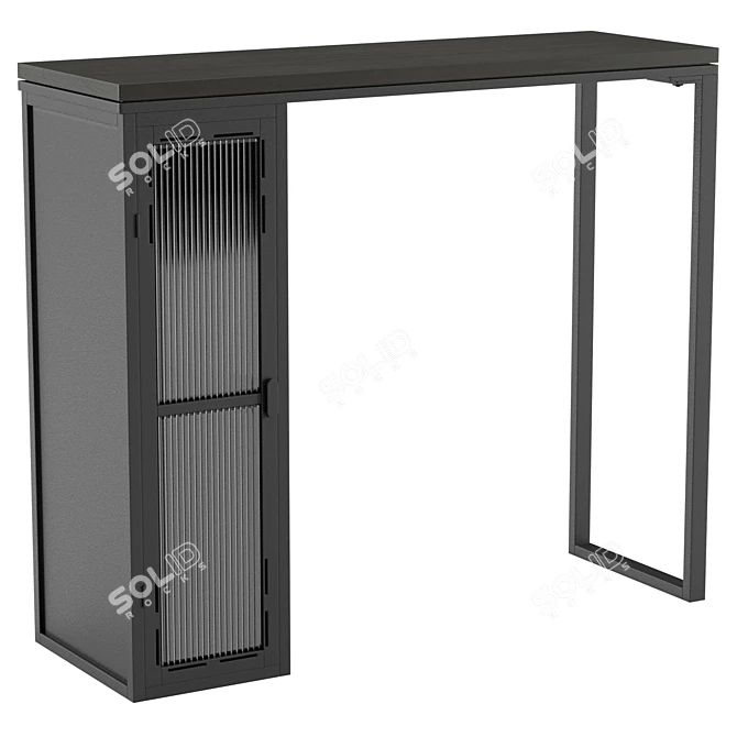 Modern Black Bar Table Organized 3D model image 1