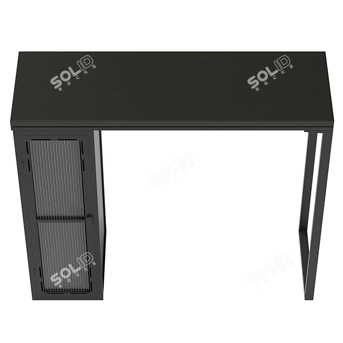 Modern Black Bar Table Organized 3D model image 3