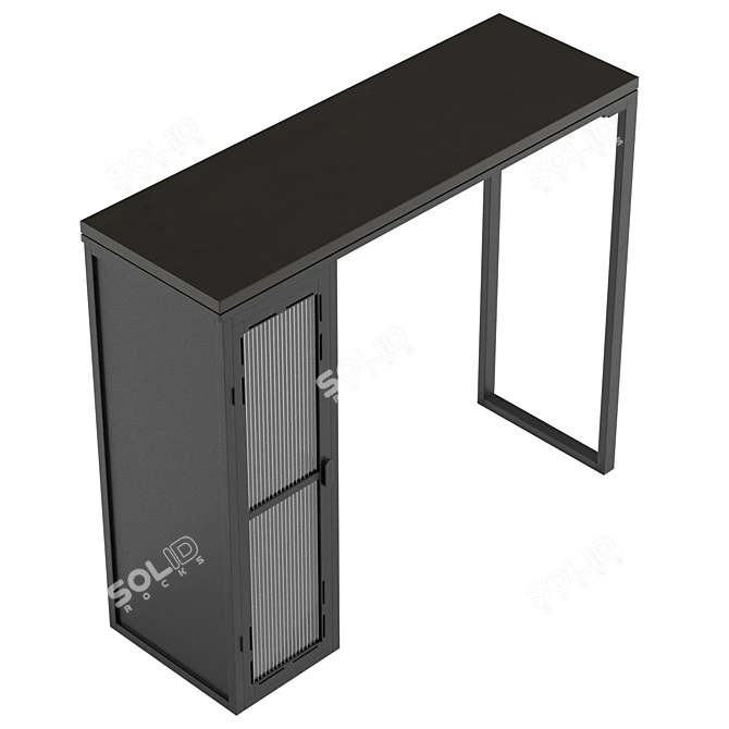 Modern Black Bar Table Organized 3D model image 5