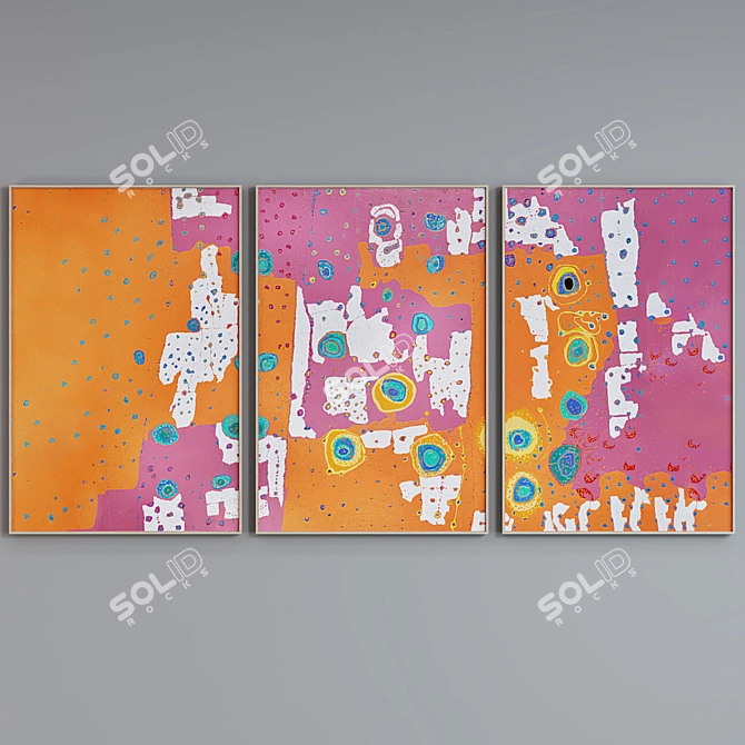 Modern Abstract Picture Frame Set 3D model image 2