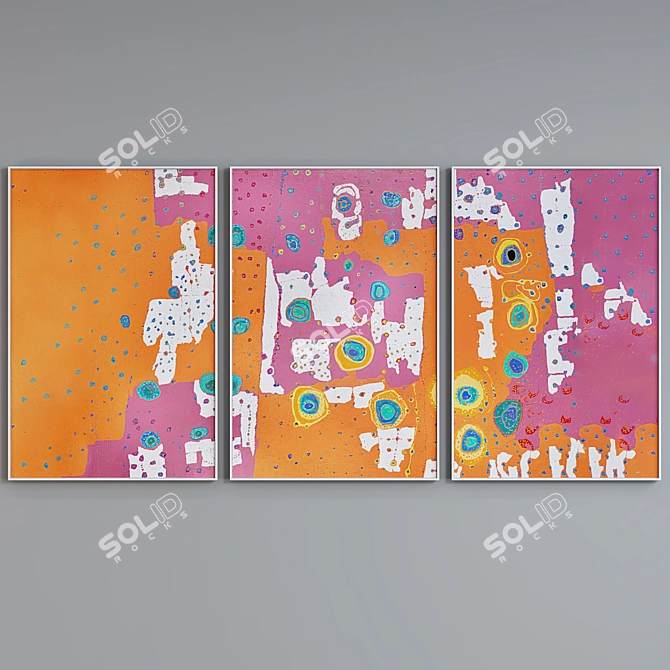 Modern Abstract Picture Frame Set 3D model image 4