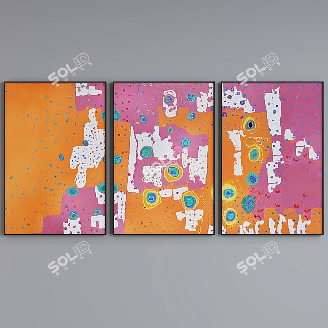 Modern Abstract Picture Frame Set 3D model image 5