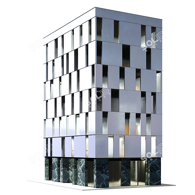 Modern Office Building 3D Model 3D model image 3