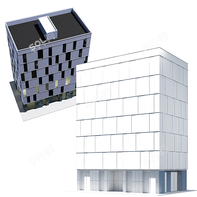 Modern Office Building 3D Model 3D model image 4