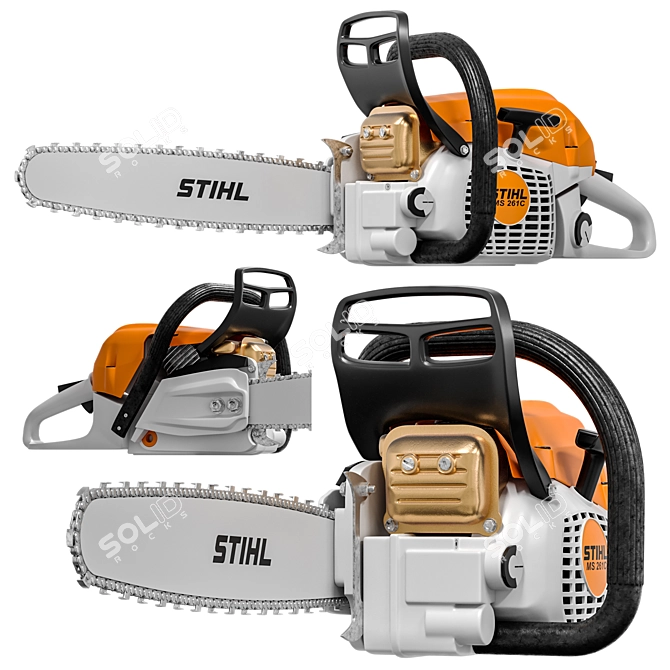 STIHL MS 261 Chainsaw with Animated Chain 3D model image 1