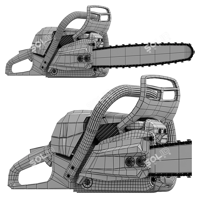 STIHL MS 261 Chainsaw with Animated Chain 3D model image 6