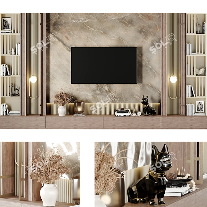 Decorative TV Wall Panel 01 3D model image 1