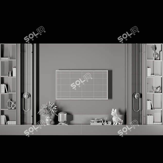 Decorative TV Wall Panel 01 3D model image 5