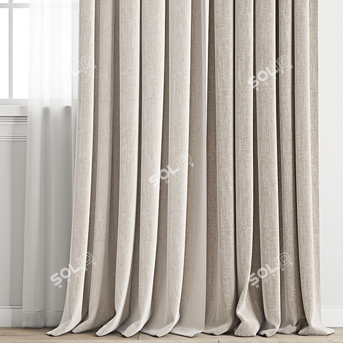 Polygonal Model Curtain Set 3D model image 2