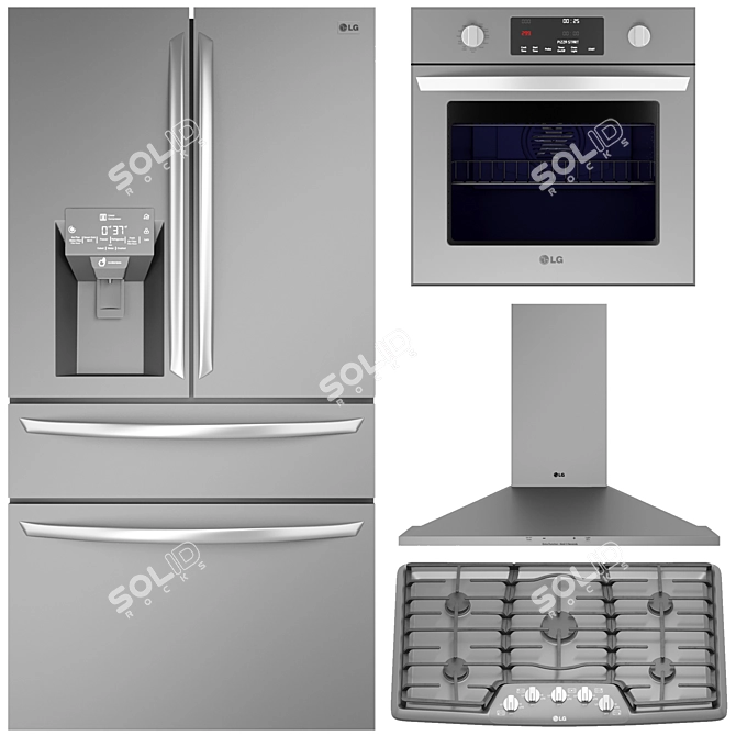 Designer Kitchen Appliances 3D Models 3D model image 1