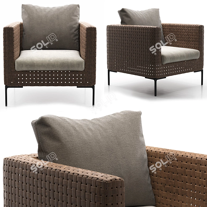 Charles Outdoor Armchair by Antonio Citterio 3D model image 5