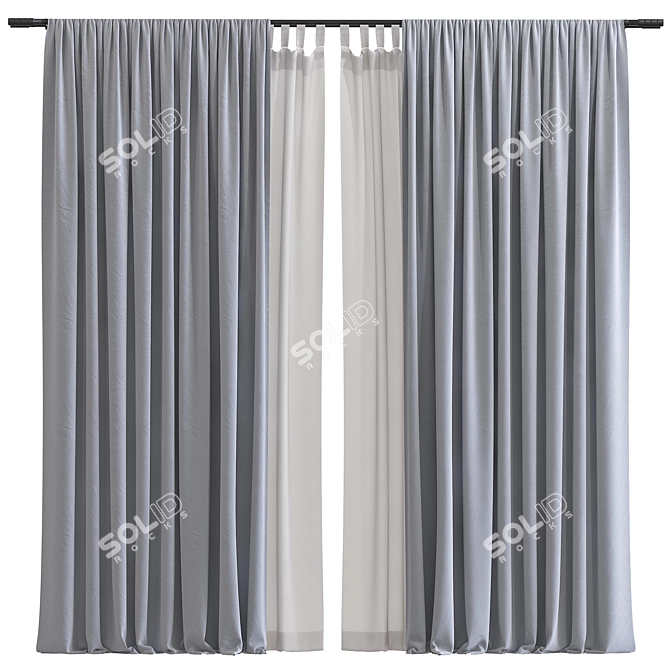 Modernized Curtains Design 3D model image 1