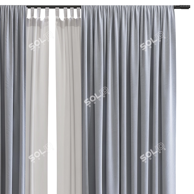 Modernized Curtains Design 3D model image 3