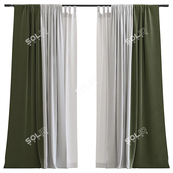 Rustic Charm Curtain Redesign 3D model image 1