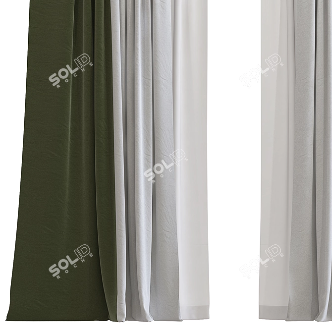 Rustic Charm Curtain Redesign 3D model image 2