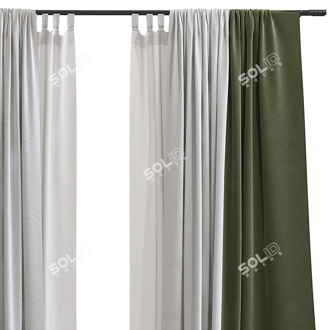 Rustic Charm Curtain Redesign 3D model image 3