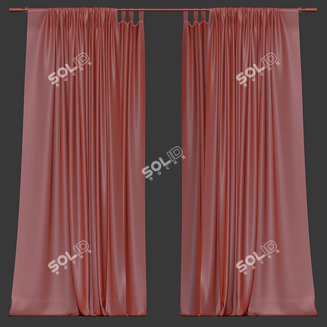 Rustic Charm Curtain Redesign 3D model image 4