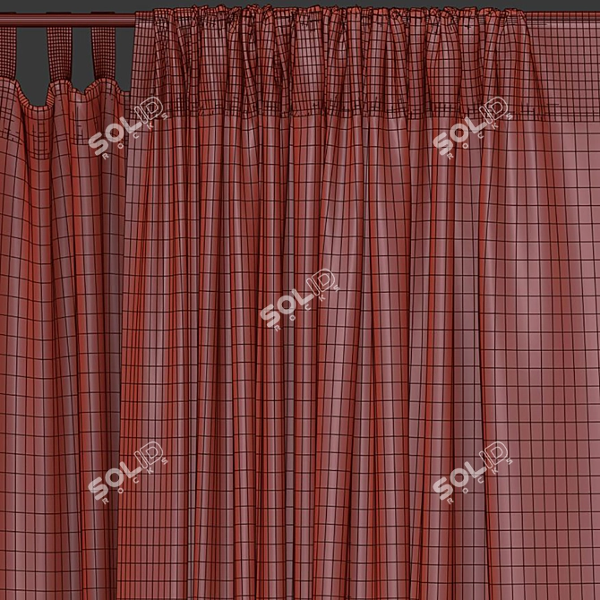 Rustic Charm Curtain Redesign 3D model image 5