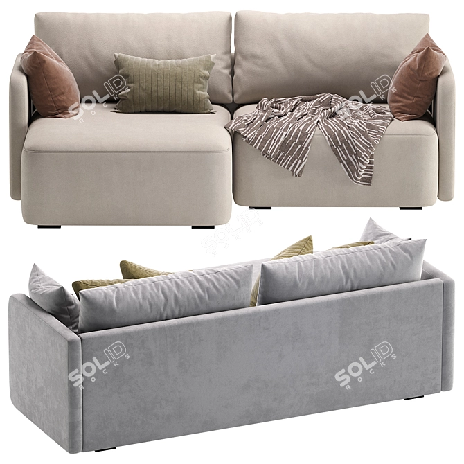 Modern Corner Sofa by Cazarina 3D model image 2